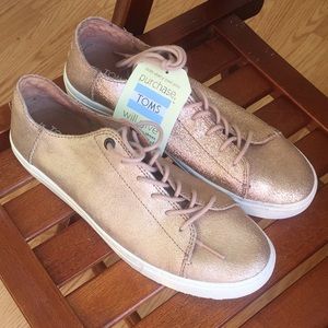 Tom’s Women’s Lenox Rose Gold Leather Sneakers